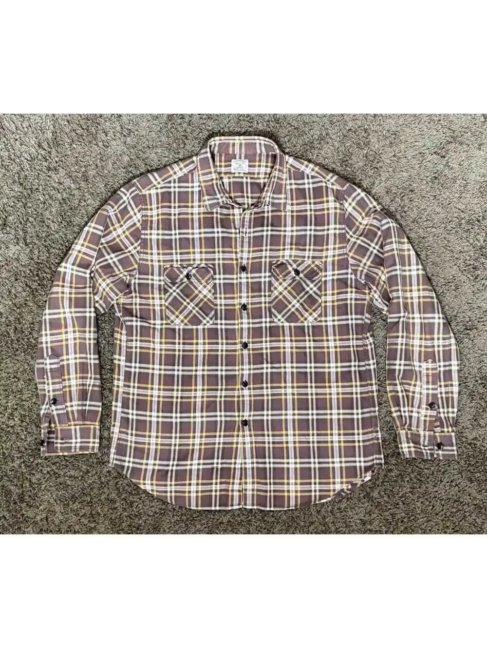 Vintage Brown Plaid Soft 100% Cotton Flannel Shirt from JCREW size XL